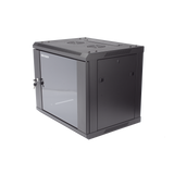 Gabinete para Montaje en Pared - Piso / Puerta de Cristal Templado / Cuerpo Fijo / 9 Unidades de Rack / 19" / Fabricado en Acero