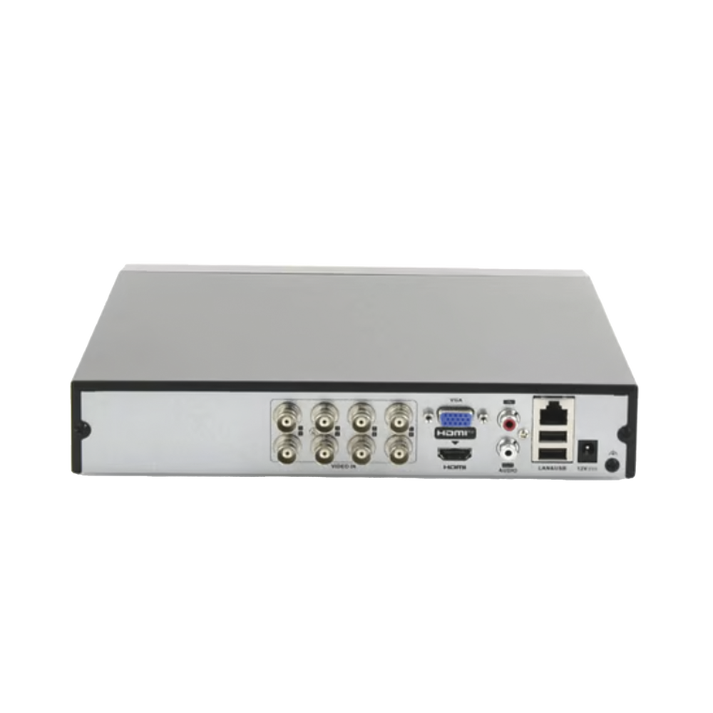 DVR 8 Canales TURBOHD + 4 Canales IP / 5 Megapíxel Lite - 3K Lite / Audio por Coaxitron / ACUSENSE Lite / 1 Bahía de Disco Duro / H.265+ / Salida en Full HD