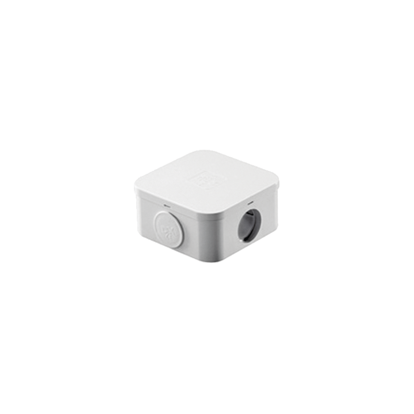 Caja Estanca de PVC Para Derivación y Conexión, 4 Entradas, Tapa a Presión, 100x106x53 mm (Área interna), Uso Exterior IP55, Material que no Propaga el Fuego, (línea Quadrix)