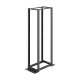 Rack de Cuatro Postes Estándar de 19", Rieles Numerados y Roscados #12-24, Profundidad Ajustable de 450 a 1050 mm, 45 Unidades de Rack, Color Negro