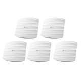 Kit de 5 Puntos de Accesso Omada doble banda 802.11ac, MU-MIMO, PoE af y PoE Pasivo, soporta hasta 100 clientes, hasta 1350 Mbps.