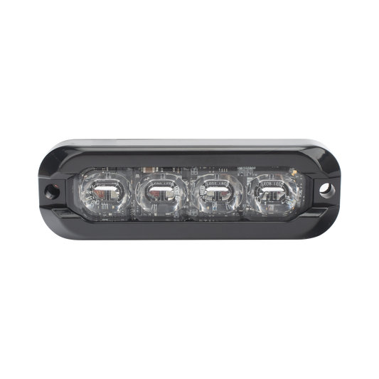 Luz Auxiliar Flexible 8 LED, Rojo / Azul, Bisel Negro, Lente Transparente