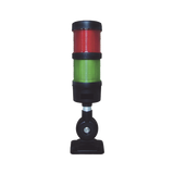 Torre LED Indicadora de estado de 2 niveles color Rojo y Verde, con Buzzer integrado a 85 dB,  a 110-240 VCA con Montaje incluido de 60 mm de diámetro