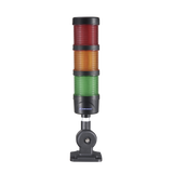 Torre LED Indicadora de estado de 3 niveles color Rojo, Ámbar y Verde, con Buzzer integrado a 85 dB,  a 24 VCD con Montaje incluido de 60 mm de diámetro
