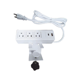 Tomacorriente para Escritorio / Cuenta con Bracket Ajustable a Diferentes Grosores / 3 Contactos 110VCA / 2 Contactos para Carga USB ( 1 contacto USB-A + 1 contacto USB-C )