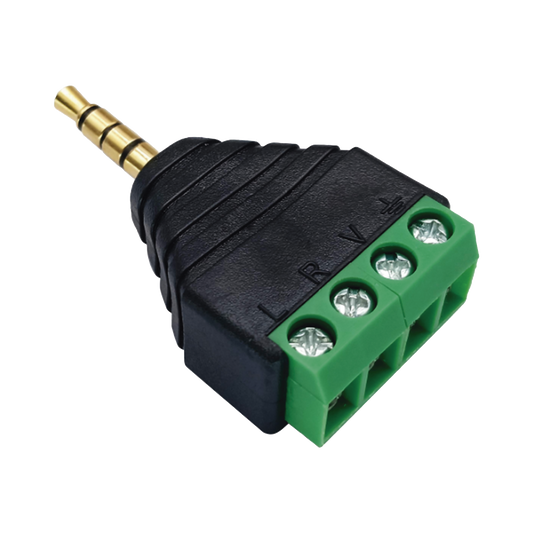 Conector de audio de 3.5mm macho a terminal de tornillo de 4 pines