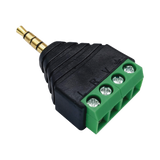 Conector de audio de 3.5mm macho a terminal de tornillo de 4 pines