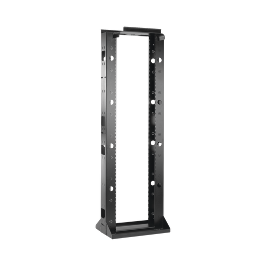 Rack de 2 Postes Sísmico, Estándar de 19 in, Rieles Numerados y Roscados #12-24, Fabricado en Acero, 45 Unidades de Rack, Color Negro