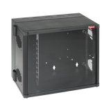 Gabinete AccessPlus de Montaje en Pared de 19in, Rieles Numerados y Roscados #10-32, Puerta con Ventana de Seguridad, 700 mm de Ancho, 637 mm de Profundidad, 12 UR, Color Negro