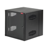 Gabinete AccessPlus de Montaje en Pared de 19in, Rieles Numerados y Roscados #10-32, Puerta con Ventana de Seguridad, 600 mm de Ancho, 637 mm de Profundidad, 19 UR, Color Negro