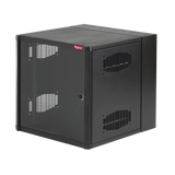 Gabinete AccessPlus de Montaje en Pared de 19in, Rieles Numerados y Roscados #10-32, Puerta con Ventana de Seguridad, 600 mm de Ancho, 762 mm de Profundidad, 19 UR, Color Negro