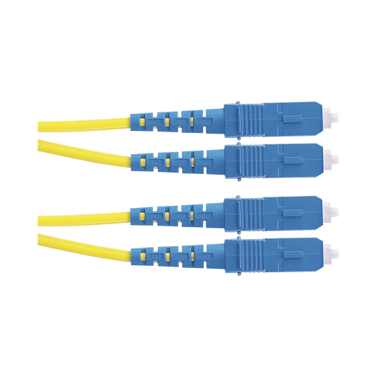 Jumper de Fibra Optica Monomodo 9/125 OS2, SC-SC Duplex, OFNR (Riser), Color Amarillo, 2 Metros
