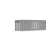 Canaleta Ranurada de PVC con Tapa, Tipo F, 108 mm de Ancho, 79.2 mm de Alto y 2 m de Largo, Color Gris