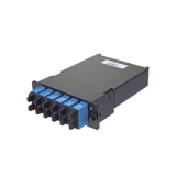 Placa Acopladora de Fibra Óptica FAP, Con 12 Pigtails y 6 Conectores LC Duplex (12 Fibras), Para Fibra Monomodo OS1/OS2, Color Azul