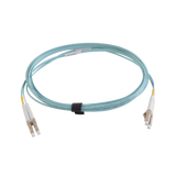 Jumper de Fibra Óptica Multimodo 50/125 XGLO OM4, LC-LC Duplex, OFNR, Color Aqua, 10 Metros