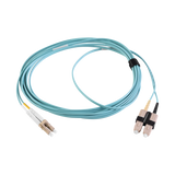 Jumper de Fibra Óptica Multimodo 50/125 XGLO OM3, LC-SC Duplex, OFNR, Color Aqua, 2 Metros