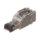 Plug RJ45 Blindado, Instalación Recta, Terminación en Campo Certificable, Compatible con Cat5e, Cat6 y Cat6A, Color Plata
