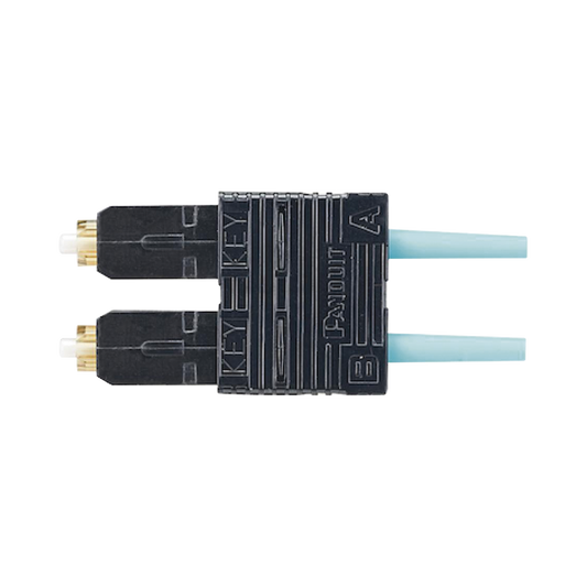 Conector de Fibra Óptica SC Duplex OptiCam, Multimodo 50/125 OM3/OM4, Pre-pulido, Color Aqua