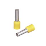 Ferrúl de cobre DIN Amarillo para Cable 10 AWG con largo 12 mm.  Paquete de 100 Piezas