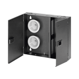 Caja de Conexión de Fibra Óptica, Para Montaje en Pared, Acepta 2 Placas FAP o FMP, Hasta 48 Fibras, Color Negro