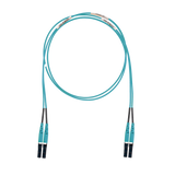Jumper de Fibra Optica Multimodo 50/125 OM3, LC-LC Duplex, LSZH (Cero Halógenos), Color Aqua, 1 Metro