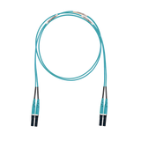 Jumper de Fibra Optica Multimodo 50/125 OM3, LC-LC Duplex, LSZH (Cero Halógenos), Color Aqua, 3 Metros