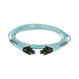 Jumper de Fibra Optica Multimodo 50/125 OM3, LC-LC Duplex, OFNR (Riser), Color Aqua, 2 Metros