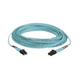 Jumper de Fibra Optica Multimodo 50/125 OM3, LC-LC Duplex, OFNR (Riser), Color Aqua, 15 Metros