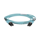Jumper de Fibra Optica Multimodo 50/125 OM4, LC-LC Duplex, OFNR (Riser), Color Aqua, 2 Metros