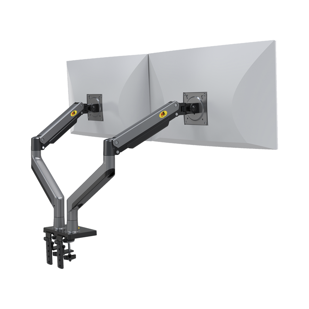 Montaje de Escritorio articulado para 2 monitores de 22"-32" /  Soporta hasta 15 kg x  brazo / Vesa 75 x 75 / 100 x 100 / Acero / Giro: 360°