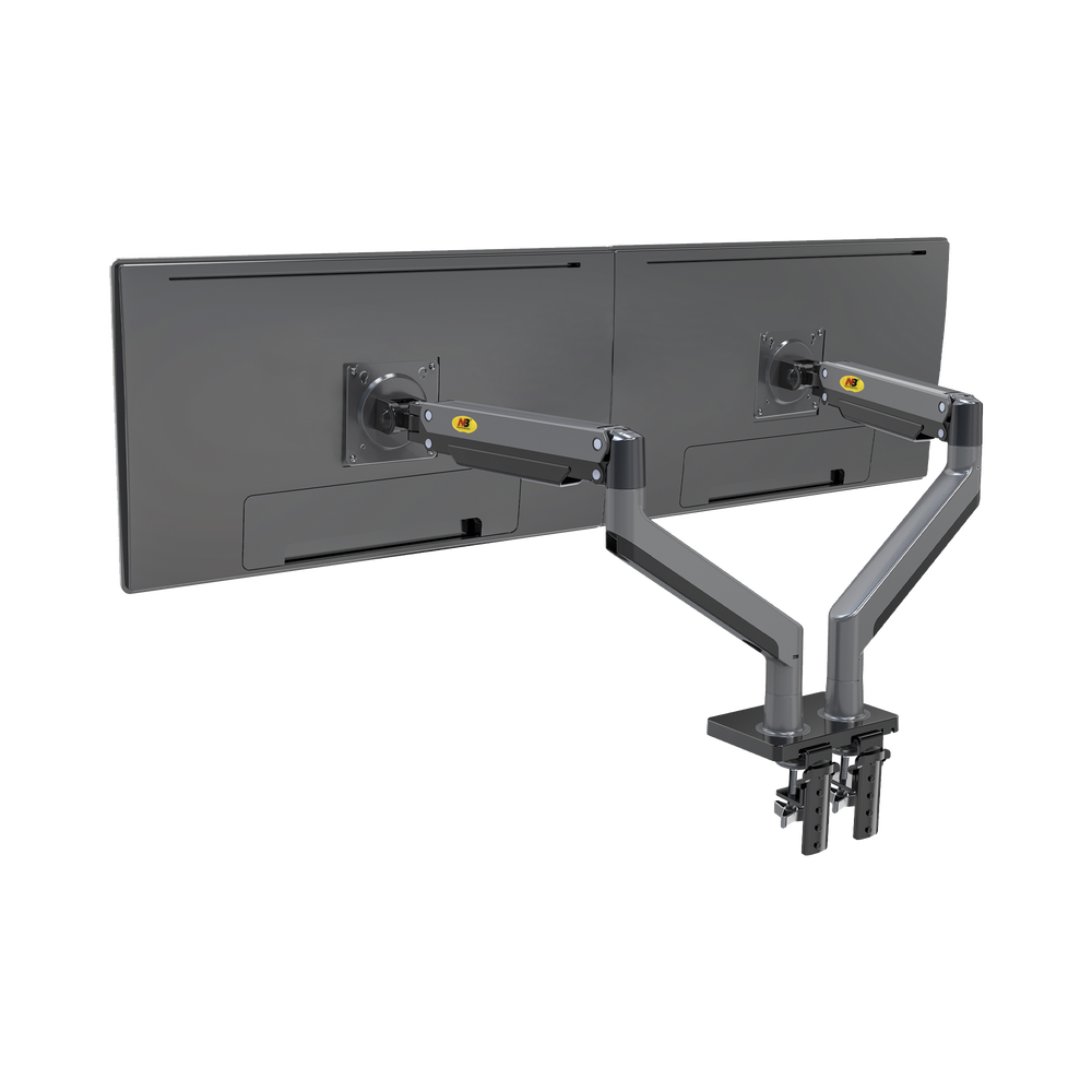 Montaje de Escritorio articulado para 2 monitores de 22"-32" /  Soporta hasta 15 kg x  brazo / Vesa 75 x 75 / 100 x 100 / Acero / Giro: 360°