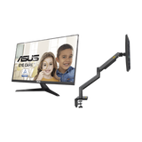 Kit de Montaje de Escritorio Articulado + Monitor Profesional Ultra Delgado 27” Full HD