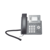 Teléfono IP Grado Operador, 4 líneas SIP con 2 cuentas, puertos Gigabit PoE, pantalla a color 2.4", codec Opus, IPV4/IPV6 con gestión en la nube GDMS