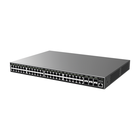Switch Gigabit  Administrable / 48 puertos 10/100/1000 Mbps + 6 Puertos SFP+ / Compatible con GWN Cloud.