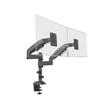 Montaje de Escritorio articulado para 2 monitores de 17 a 27" /  Soporta hasta 9kg por monitor / Vesa 75 x 75 / 100 x 100 / Acero / Rotación: 360°