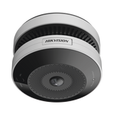 (HikFire) Mini Fisheye IP 4 Megapixel con Detector de Humo Puntual  / Autónomo / Entrada y Salida de Alarma / 15 mts IR / PoE / WDR 120 dB / Alarma de 85 dB / MicroSD 128GB / Compatible con Hik-Connect