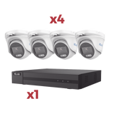 [Kit] DVR 4 Canales TurboHD + 1 Canal IP / 2 Megapixel (1080pLite) / AcuSense Lite / Audio por coaxitron / 1 Bahia de disco duro / 4 Cámaras Metalicas / 2 Megapixel tipo turret / ColorVu Lite + Microfono Integrado