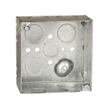 Caja Cuadrada Galvanizada  de 4 x 4" / Profundidad 2 1/8 / 11 Entradas de 3/4" y 1 de 1/2".