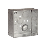 Caja Cuadrada Galvanizada de 4" x 4"/ Profundidad de 2 1/8" /8 Entradas 1", 3 Entradas 1/2" y  2 Entradas 3/4"/ Soldada.