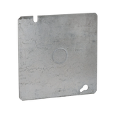 Tapa Cuadrada Plana de  Acero Galvanizado con Entrada de 1/2"  para Caja de 4 11/16".