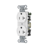 Contacto Dúplex 20 A, 125 V,  2 Polos, 3 Hilos, Cableado Posterior y  Lateral, Color Blanco (Nema 5-20R).