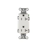Contacto Duplex Decorador 20 A 125V /  Resistente a manipulaciones / 2 Polos 3 Hilos/ Nema 5-20 R / Color Blanco / Grado Industrial.
