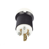 Clavija Industrial con Bloqueo de Media Vuelta / 30 A 250 V CA / 2 Polos 3 Hilos / Color Blanco y Negro / Nema L6-30P.