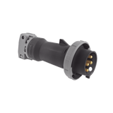 Enchufe Macho Pin and Sleeve Trifásico / 60 A 600 VCA 3 Fases / 3 Polos 4 Hilos / Hermético / Grado Industrial / Color Negro.