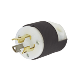 Clavija Industrial con Bloqueo de Media Vuelta / 15 A 125 V CA / 2 Polos 3 Hilos / Color Blanco y Negro / Nema L5-15P.