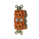 Contacto Dúplex Conexión a Tierra Aislada/ 20 A 125 V/ 2 polos 3 Hilos/ Color Naranja/ Nema 5- 20R/ Grado Industrial.