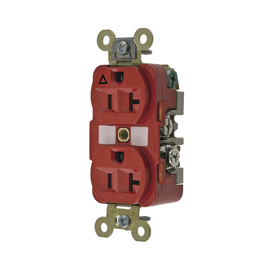 Contacto Dúplex Conexión a Tierra Aislada/ 20 A 125 V/ 2 polos 3 Hilos/ Color Rojo/ Nema 5- 20R/ Grado Industrial.