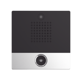Mini video Intercomunicador para hotelería y hospitales, con diseño elegante, PoE, cámara 1Mpx, 1 botón, 1 relevador integrado de salida y entrada.
