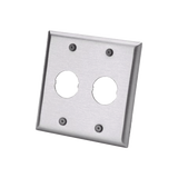 Placa de Pared Doble IndustrialNet™, Para 2 Conectores Industriales, de Acero Inoxidable