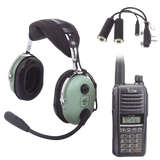 Kit Radio Portátil Aéreo Icom con Auricular David Clark para Aviación General